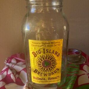 BIG ISLAND BREW HAUS HAWAII ISLAND WAIMEA HAWAII BALL GLASS GROWLER